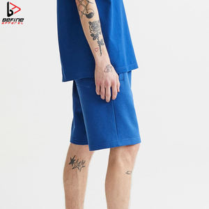 Pantalones cortos informales de playa de algodón para hombre con cintura elástica y cordones, pantalones cortos con estampado de logotipo personalizado de fábrica al por mayor - Product Image 3