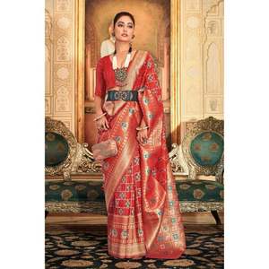 Nouvel arrivage de Saree en organza de haute qualité avec chemisier et fournisseur de travaux de tissage de Surat - Product Image 1