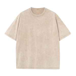 T-shirt surdimensionné pour hommes en coton lourd 100% personnalisé OEM impression DTG vintage personnalisée avec motif de pierre de logo solide - Product Image 1