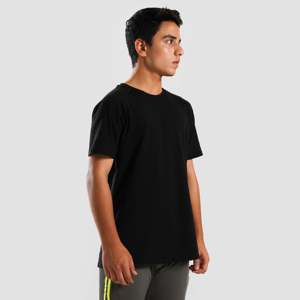 เสื้อยืด Youth Heritage Basic สีดำ ผ้าคอตตอนเจอร์ซีย์ 100% น้ำหนัก 240 กรัม ย้อมสีพื้น เสื้อยืดออกกำลังกาย พิมพ์ลายซิลค์สกรีน ดีไซน์เรียบง่าย - Product Image 5