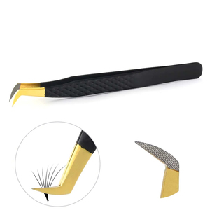 Venta al por mayor de pinzas profesionales de punta de fibra de acero inoxidable para extensiones de pestañas con logotipo personalizado herramienta de extensión de pestañas de etiqueta privada - Product Image 1