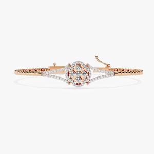 สร้อยข้อมือเทนนิสสีทอง14K กำไลข้อมือสไตล์ล็อคใส่ได้ทุกวันกำไลข้อมือสไตล์ยอดนิยม - Product Image 2