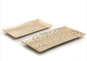 Bandeja de Metal para servir el desayuno de uso multiusos, acabado pulido plateado, bandeja decorativa moderna de calidad Superior al por mayor - Product Image 2