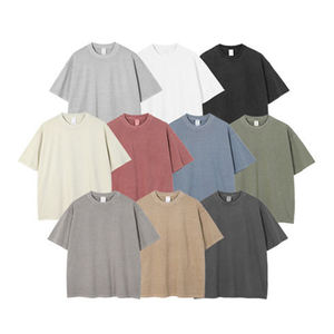 Haute qualité 250 Gsm 100% coton lavage à l'acide T-Shirt unisexe Slim Fit personnalisé Oem plaine T-Shirt blanc Vintage T-Shirt Design - Product Image 2
