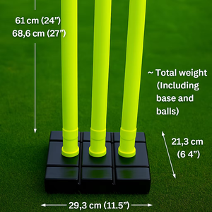 NEO Sportings Souches de cricket Plastique Rouge Néon Vert Léger Empilable Base Remplissable Approvisionnement en vrac - Product Image 1