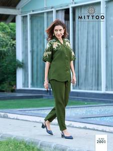 Exclusif été fait à la main rayonne crêpe Co-Ord ensemble fil de viscose pour les fêtes tarif de gros - Product Image 2