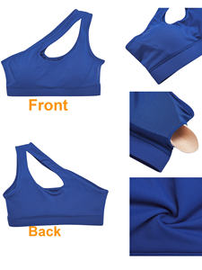Soutien-gorge de sport sans couture à col en U et à une épaule, en élasthanne/nylon de haute qualité pour femmes, avec logo frontal, faible MOQ, vente en gros OEM - Product Image 6