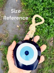 Evil Eye Tenture murale peinte à la main Feng Shui Vastu Bell pour la bonne chance et la prospérité, la maison, le bureau, les cadeaux - Product Image 4
