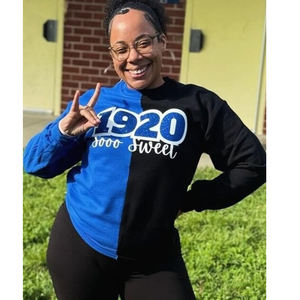 Sweat-shirt bleu Zeta Phi Beta avec lettres en coton doux et en chenille pour les membres de la sororité Vêtements grecs unisexes élégants - Product Image 6