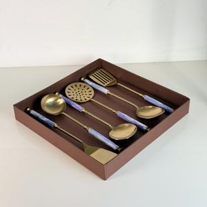 Juego de Cubiertos de Acero Inoxidable de 6 Piezas con Mango de Resina, Acabado Dorado, Estilo Moderno, Gran Venta en India - Product Image 5