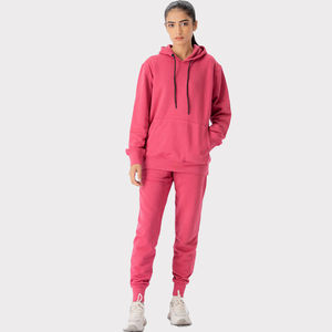 Femmes 2025 respirant pull survêtement vêtements de sport motif solide sweat à capuche court pantalons de survêtement deux pièces ensembles pour Jogging dames - Product Image 5