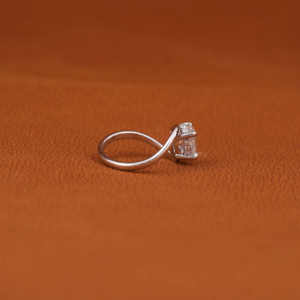 Bypass Oval Cut Hidden halo Setting Lab Grown Diamond Engagement <b>Ring</b> Custom Handmade Design with 18KT Solid Gold Diamond <b>Ring</b> - Product Image 6