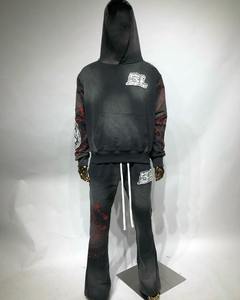 Conjunto Deportivo de 2 Piezas con Logotipo Personalizado, Estilo Urbano, Ecológico, 100% Algodón, Chándal Liso para Mujer, Pantalones Deportivos y Sudadera con Capucha - Product Image 1