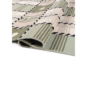 Tapis en laine tissée plate Alhambra vert pour la décoration de la maison, salon, couloir, tapis rectangulaire en jute pour chambre à coucher/tapis de chevet - Product Image 2