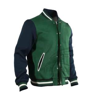 2024 vente chaude lycée collège varsité vestes pour les jeunes laine corps cuir manches grande taille hiver vêtements bouton - Product Image 3