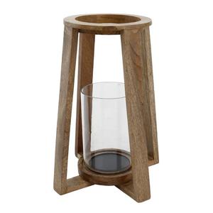 Marco de metal de diseño premium con linternas de vela de pozo de vidrio El mejor fabricante para bodas con tamaños de 9,5x9,5x24,25 pulgadas - Product Image 5