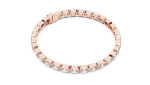 Pulsera de Tenis VDS de Oro Blanco y Amarillo Macizo de 14 Quilates con Diamantes de Corte Esmeralda Cultivados en Laboratorio con Certificación IGI, Engaste de Bisel y Baño de Rodio para Mujer - Product Image 3