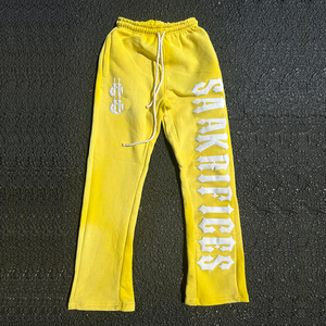 Fabricant personnalisé Pantalon de survêtement délavé Pantalon décontracté Impression bouffante délavée au soleil Pantalon de survêtement évasé délavé à l'acide pour hommes - Product Image 4