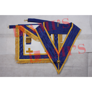 Tablier provincial complet avec col maçonnique Regalia tablier en cuir d'agneau pour uniforme - Product Image 2