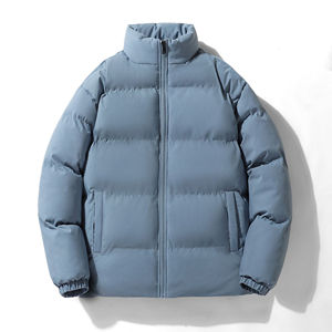 Veste matelassée personnalisée pour hommes avec col montant Veste matelassée coupe-vent personnalisée en coton et polyester épais pour hommes - Product Image 6