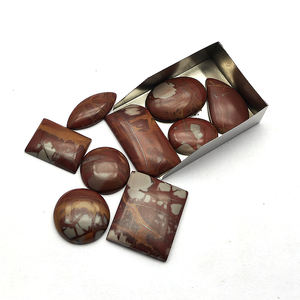 Alto 9 piezas Natural Noreena Jasper 10-20mm Oval pera Cojín Cabujón Marrón Blanco 52.28gms Lote Suelto Tamaño libre Mezcla Forma Iroc - Product Image 5