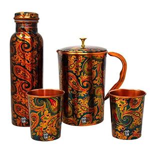 <b>Metal</b> copper <b>water</b> <b>bottle</b> for natural hydration designed for ayurvedic health benefits and daily eco friendly use - Product Image 4