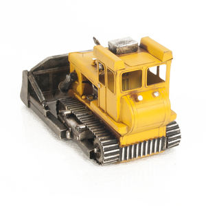 Modèle décoratif de bulldozer en métal rectangulaire moderne fait à la main pour la maison, le bureau ou l'affichage de chantier (30,5L X 19,1L X 17,8H Cm) - Product Image 2
