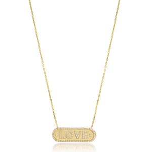 Love Design Bar Clear Zircon Stone <b>Charm</b> Necklace Wholesale Turkish Handmade 925 Sterling <b>Silver</b> Jewelry - Product Image 1