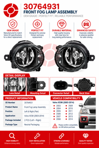 Conjunto de Faro Antiniebla Delantero Derecho 30764931 para Volvo S40 V50 2008-2011, Repuesto de Parachoques Delantero, Piezas de Iluminación Automotriz - Product Image 2