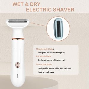 Rasoir électrique pour femme, lame unique, utilisation humide/sèche, tondeuse bikini, épilation indolore pour le visage, les jambes, le nez - IPX7 - Product Image 2