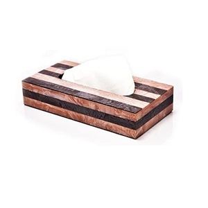 Distributeur de mouchoirs en papier en résine de luxe fait à la main boîte à mouchoirs de table noire qualité supérieure avec logo personnalisé meilleure option de vente en gros - Product Image 1