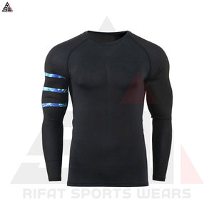 Culturismo de alta calidad 220g camisas de compresión de poliéster para ropa deportiva Unisex precio transpirable de secado rápido - Product Image 3