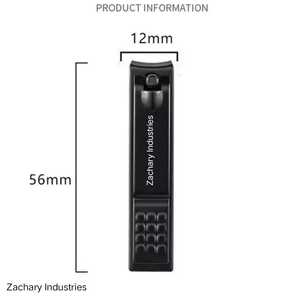 Zachary Industries ที่ตัดเล็บสแตนเลสสีดำ,ที่ตัดเล็บสำหรับผู้ชายและผู้หญิง - Product Image 1