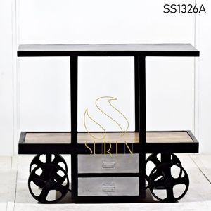 Chariot de cuisine en fonte, chariot industriel en bois, pour hôtel, livraison gratuite - Product Image 3