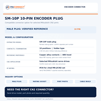 Connecteur d'encodeur PAICONNECT SM-10P 10 broches mâle/femelle en cuivre avec boîtier ABS, compatible IP20 pour servomoteur Mitsubishi