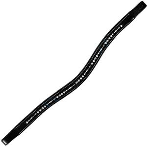 Diamant noir personnalisé et chaîne en métal cristal clair cuir cheval front bande en cuir véritable noir ou marron - Product Image 2