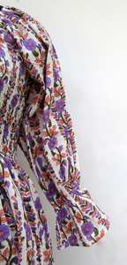 Vêtements décontractés pour femmes longue robe Maxi coton indien bloc à la main imprimé grande taille vêtements d'été avec décoration de bouton - Product Image 5