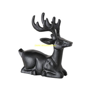 Standing Black Metal Reindeer Figurine Modern Deer Statue Tabletop Home Hotel Office <b>Decoration</b> Animal Sculpture <b>Christmas</b> Gift - Product Image 3