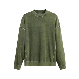 Style personnalisé dernier cri, lavage à l'acide, surdimensionné, épaules tombantes, streetwear, respirant, 360GSM, tissu éponge français, col rond, design pour l'hiver - Product Image 4
