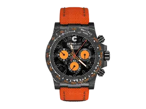 CRONUSART Lucky Compass Design tendance Montre mécanique en saphir double face Boîtier de montre en fibre de carbone