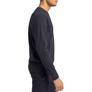 เสื้อสเวตเตอร์แบบสวมหัวสำหรับผู้ชายผ้าคอตตอนผสมสองสีผ้าเฟรนช์เทอร์รี่ปักโลโก้ได้ตามต้องการ2025บริการ OEM - Product Image 3