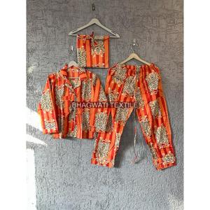 Nuevo conjunto de pijama de algodón bohemio de verano con estampado de Tigre, damas de honor, vestido de noche Sexy informal indio, camisa, ropa de dormir, traje de noche - Product Image 1