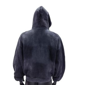 Personnalisé Luxe Lavé À L'acide Surdimensionné 100% Coton Fermetures À Glissière Pull Sweat Éponge Épaissie Plaine Surdimensionné Hommes À Capuche 2026 - Product Image 5