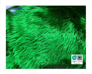 Tissu en fourrure de poids moyen de couleur verte de Noël 30/35 mm, de haute qualité, à poils longs, peint, uni, teint, fabriqué en Thaïlande - Product Image 2