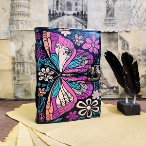 Diario de cuero clásico hecho a mano A5 Premium diario cuaderno con 100 hojas diseño Vintage Deckle páginas C-Lock mejor regalo de vacaciones - Product Image 4