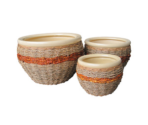 best seller handcraft ceramic glaze flower pot and planters sedge cover Vietnamese clay pottery pot home garden <b>supplies</b> <b>nursery</b> - Product Image 3
