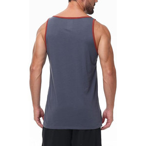 เสื้อยืดคอกลมแขนกุดสำหรับผู้ชายเสื้อผ้าออกกำลังกายเสื้อออกกำลังกายผ้าสแปนเด็กซ์ถักกันเหงื่อผ้าโพลีเอสเตอร์สำหรับผู้ชาย - Product Image 2