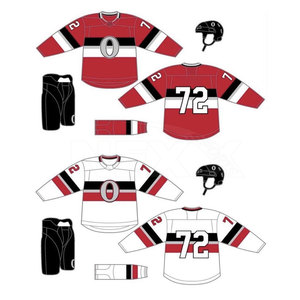Conjunto de Hockey sobre Hielo Profesional 2025, Manga Larga, Sublimado, Servicio OEM, Personalizable para Equipos, Transpirable, 100% Poliéster - Product Image 1