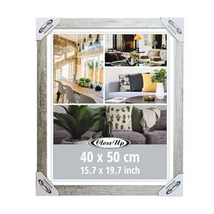 กรอบรูปไม้สไตล์คลาสสิก 40 x 50 ซม. กรอบรูป MDF ลายไม้ลอยน้ำ ตกแต่งเรียบง่าย รูปทรงสี่เหลี่ยม กระจกเงา A3 สำหรับตกแต่ง - Product Image 6