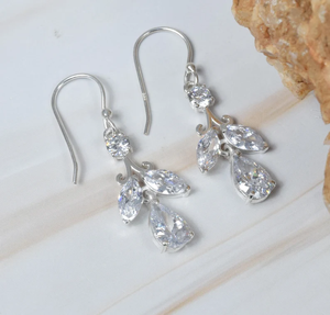 Boucles d'oreilles en argent sterling 925 de créateur faites à la main avec topaze blanche à facettes pierre multi forme bijoux pendants cadeau d'anniversaire - Product Image 3